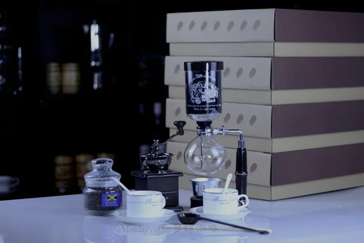 Руководство Кофе Syphon подарочный набор перегонки горшок дома кофе TCA-3-D выключатель с кофемолка чашка набор
