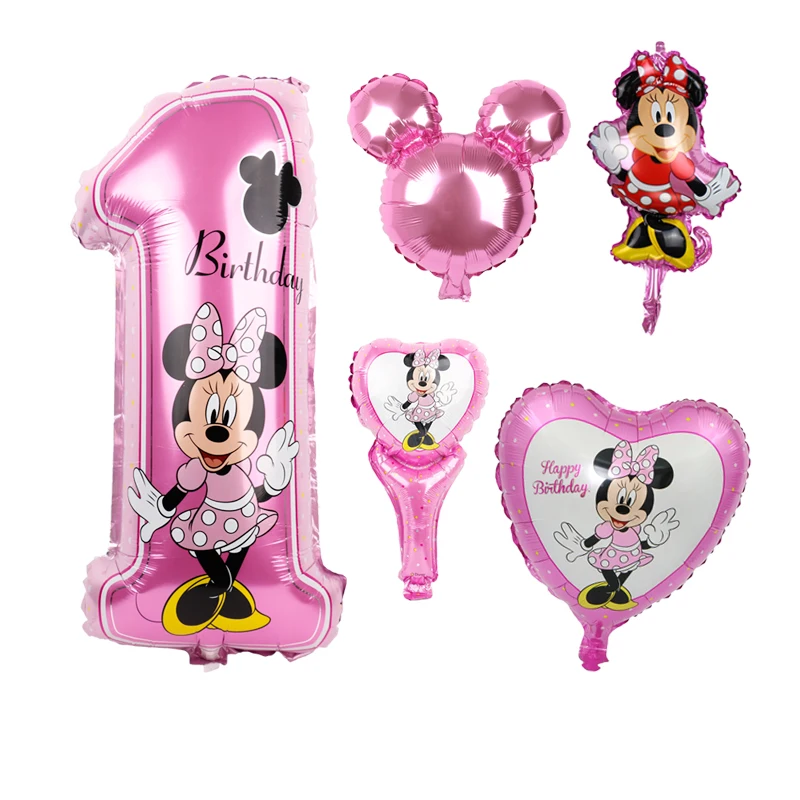 

Mickey Minnie number ballon birthday party foil balloons cartoon Minnie mouse party supplies festa decoracao helium lovely toys