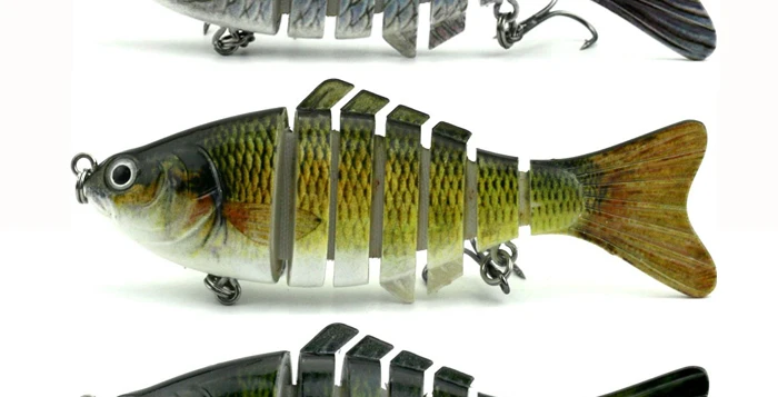 Jointed Bionic Artificial Fishing Lures For Tolling Perch Walleye Pike Sunfish Hard Bait 7 segments 10cm 15 (6)