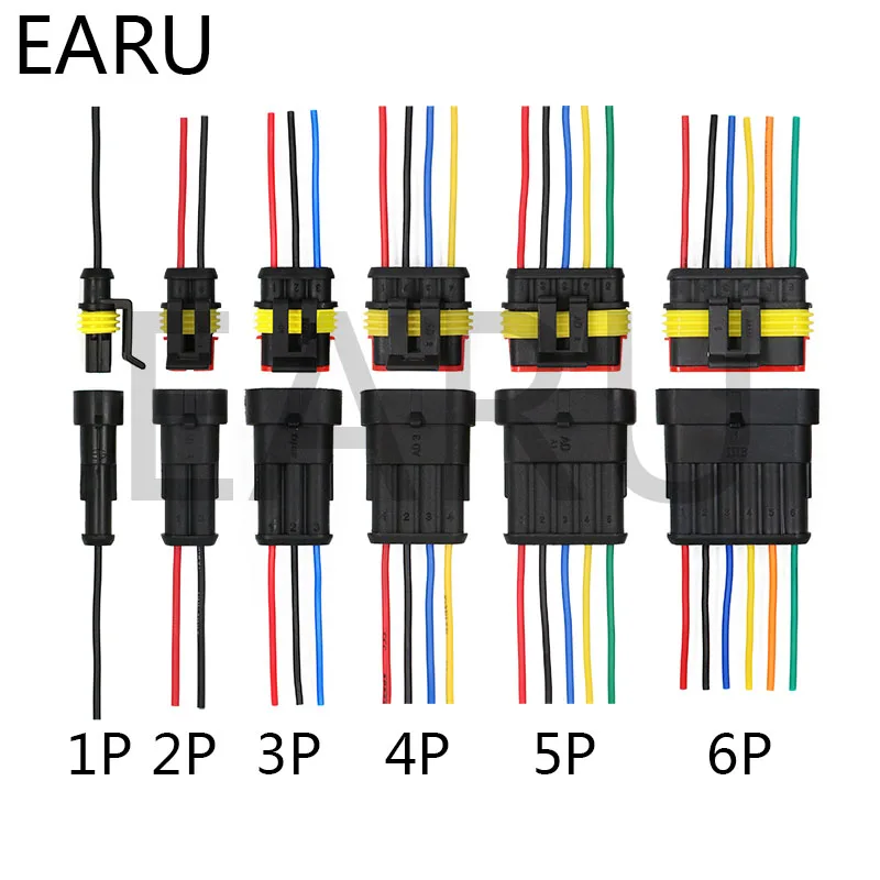 Conectores Eléctricos Impermeables EROOSY – Kit Con Pinza De Crimpar, 1-6 Pines, Para Coche, Moto, Caravana, AWG 20-13