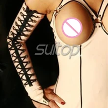 rubber latex fetish long gloves