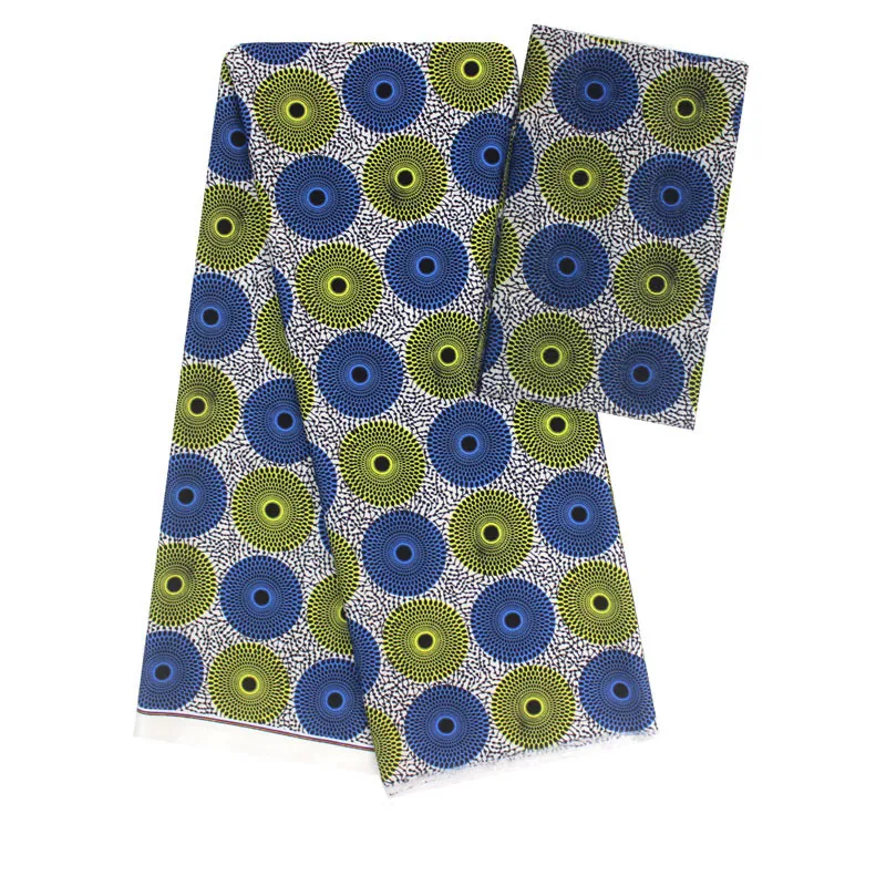 

African wax ribbon silk wax ankara 2019 satin fabric 4 yards audel/modell cotton fabric for dress +2 yards chiffon YBG052611