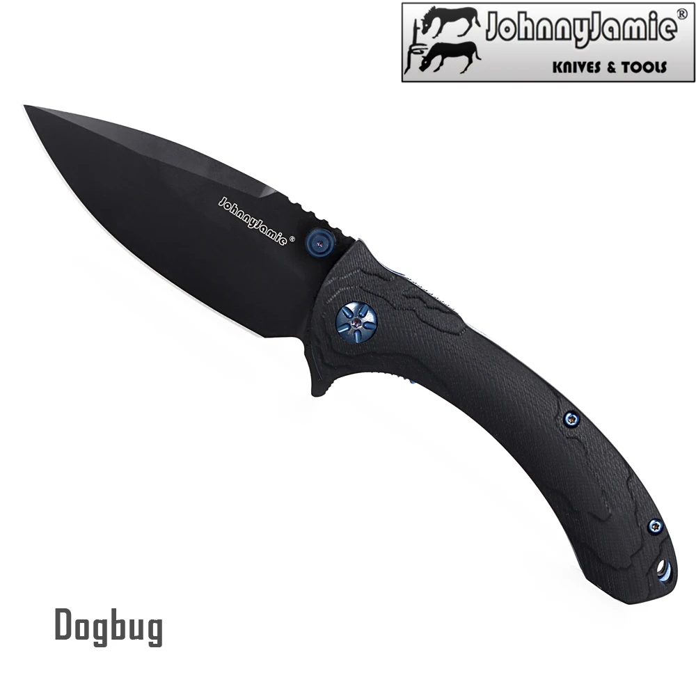 Армейский нож JohnnyJamie Dogbug C814GPBKBK складной черный клинок D2 Сталь G10 ручка охотничий