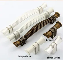 128mm 160mm 192mm 224mm modern fashion rhinestone furniture handles ivory white bronze silver white wardrobe dresser door handle