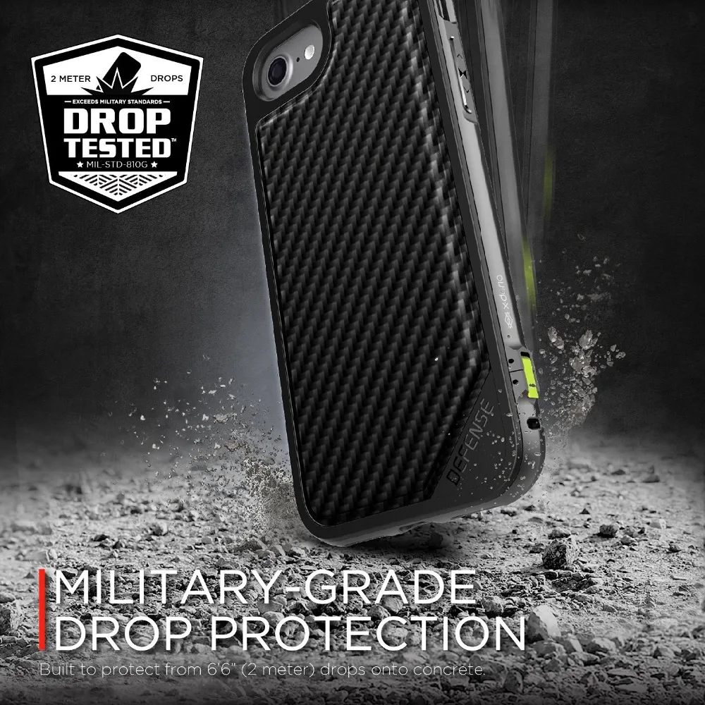 X-Doria Defense Lux чехол для телефона для iPhone 7, iPhone 7 Plus, чехол в Военном Стиле, протестированный на падение, ТПУ алюминиевый защитный чехол