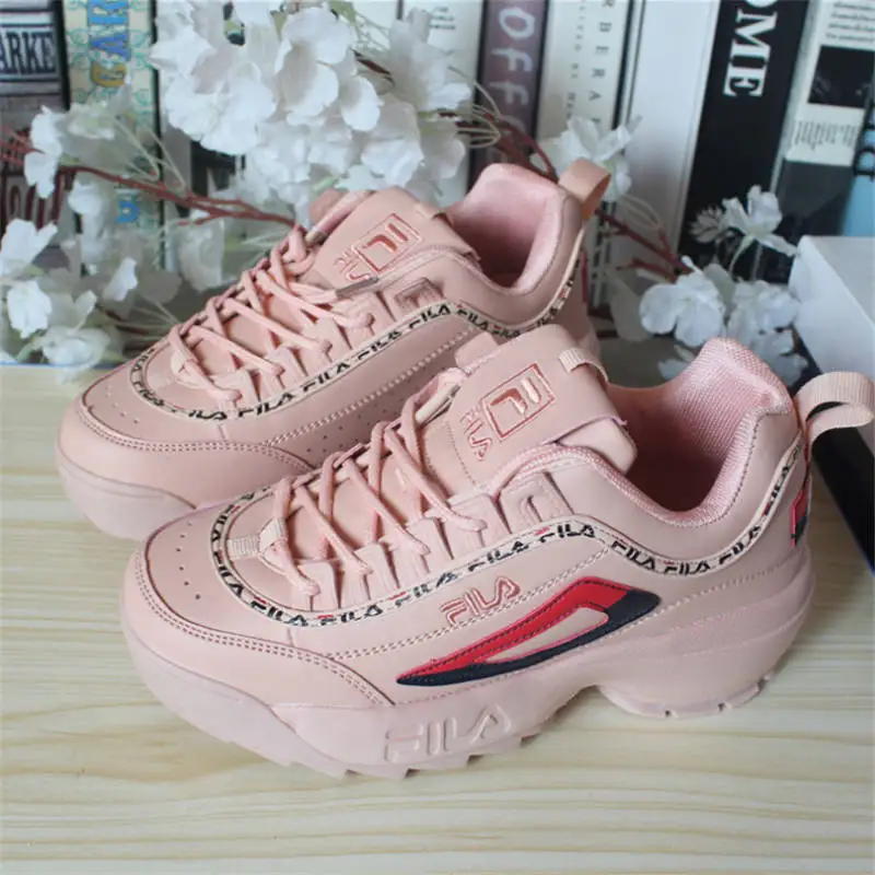

FILAS Disruptor II 2 Sneaker Men Retro Running Shoes 2019 black Big sawtooth Thick bottom Height Increasing Women Sports shoes