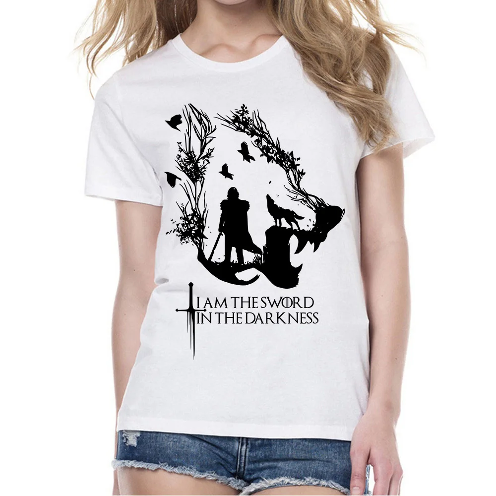 Новинка футболка с надписью I am the sword in darkness короткими рукавами хлопковая для