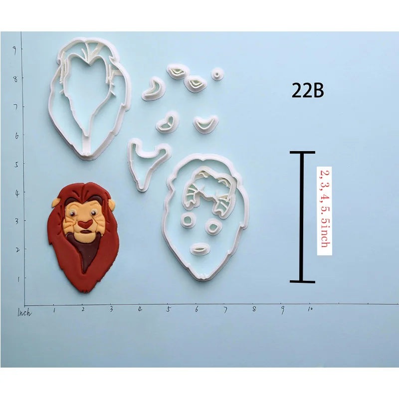Популярная пленка Король Лев формочка для печенья набор на заказ 3D Печатный Simba помадка нож для кексов cortador de biscoito