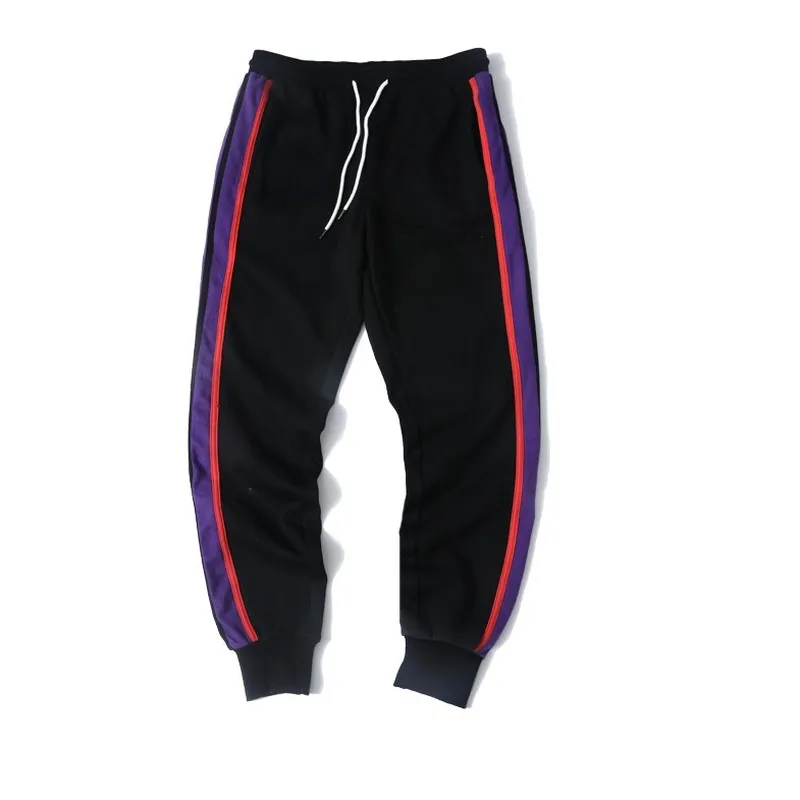 الجانب مخطط خليط الرجل السراويل عالية الشارع عداء ببطء السراويل Sweatpants الهيب هوب عارضة المسار غنيمة الذكور السراويل السراويل