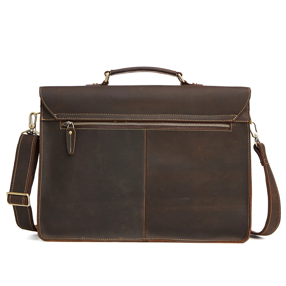 JOYIR men's briefcase crazy horse genuine leather men's business bag vintage office messenger shoulder bag for male men handbag