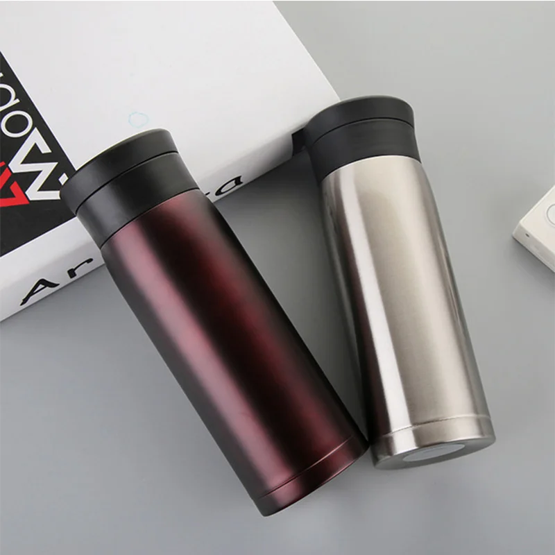 New double 304 stainless steel car coffee cup hot water thermos can be inserted straw cover | Дом и сад