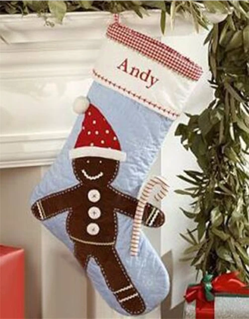 personalized embroidered gingerbread man christmas stockings embroidered name customized colored cotton christmas gift stocking - Embroidered Christmas Stocking personalized embroidered gingerbread man christmas stockings embroidered name customized colored cotton christmas gift stocking - Embroidered Christmas Stocking