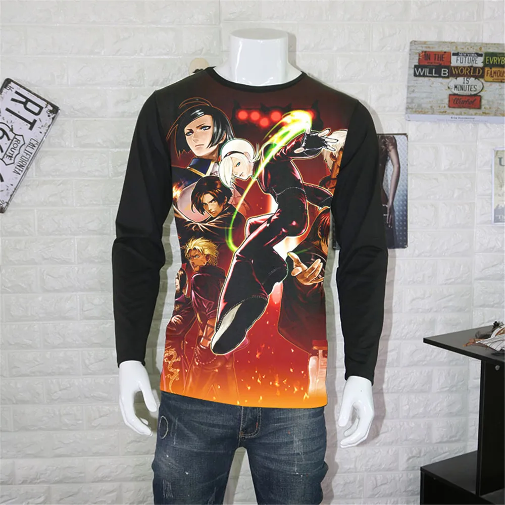 Футболка мужская с длинным рукавом Косплей Аниме/игра Король бойцов/KOF