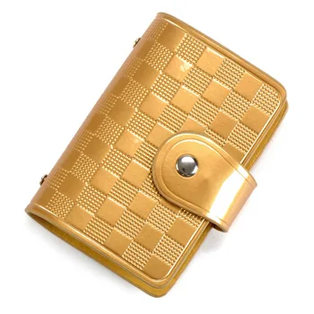 

Bag For Unisex Multifunction Passport Bag Patent Leather Plaid Card ID Holder Money Storage Handbag Business Clutch Bag Wallet