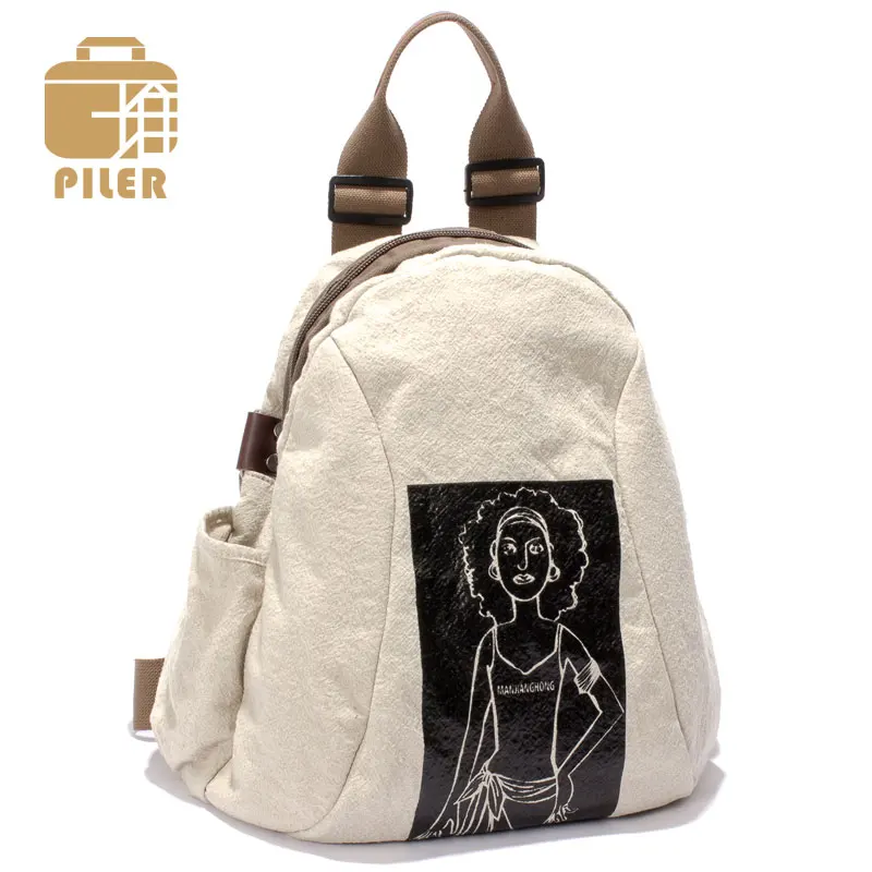 

Simple Fashion Canvas Small Backpack Women Daliy Use Backpack Printing Solid School Bags for Teenagers Printing Backpack Daypack