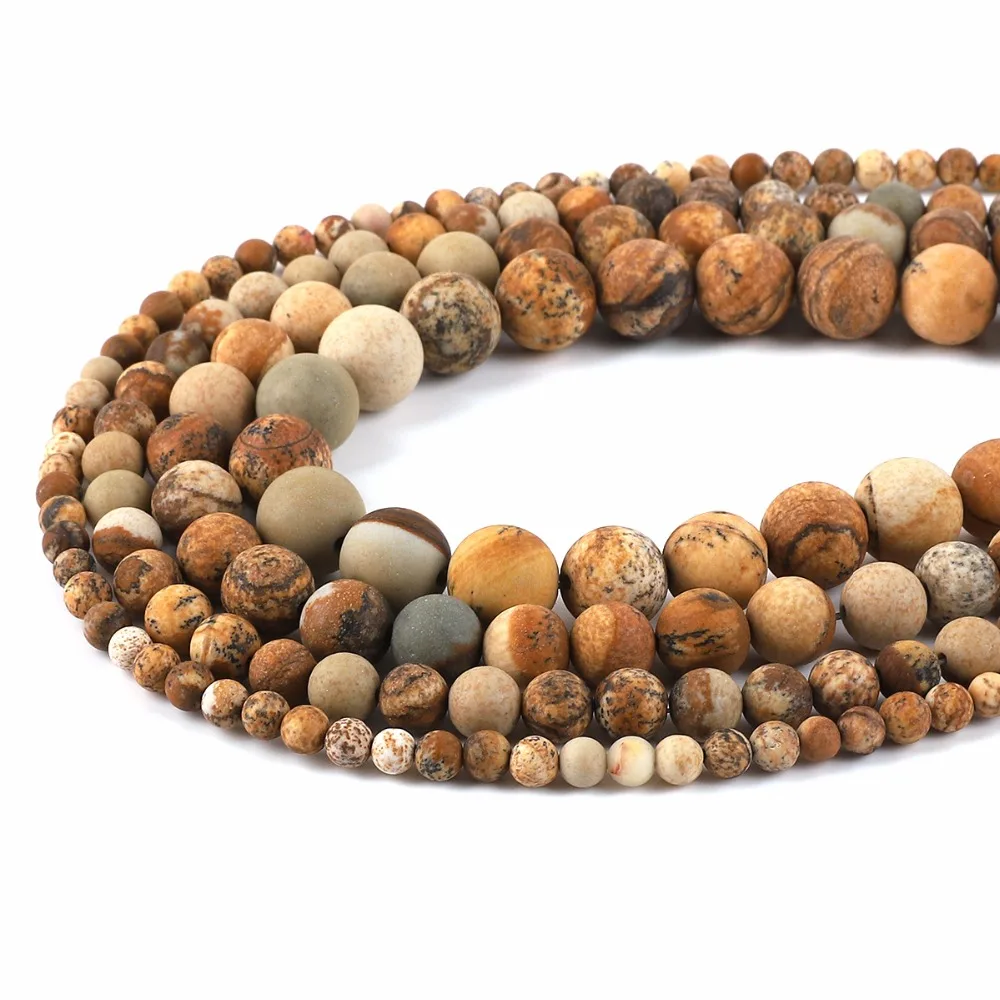 Natural Stone Beads Matte Frosted Picture 4 6 8 10mm Loose For DIY Making Bracelet Necklace Jewelry | Украшения и аксессуары