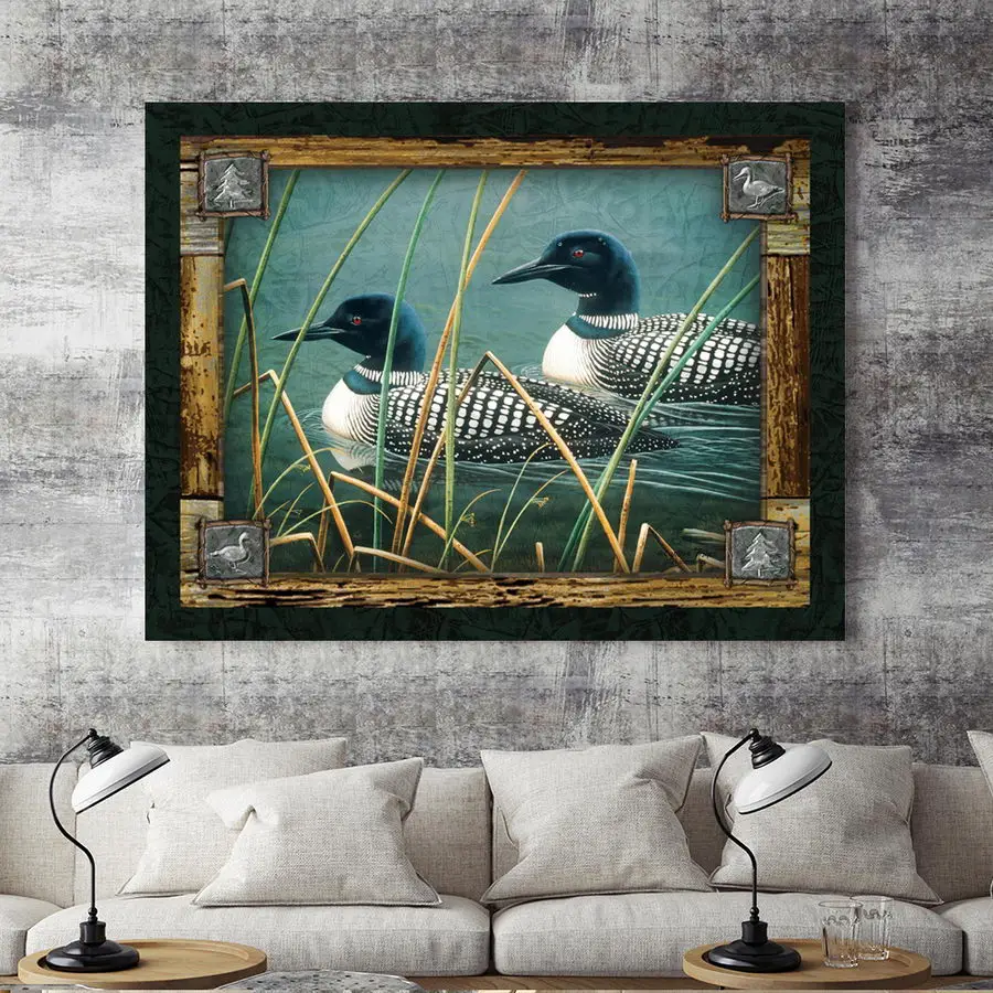 

Home Decoration Print Canvas Wall Art Picture Poster Paintings Horizontal Retro animals 3 Letter Cow Mandarin Duck