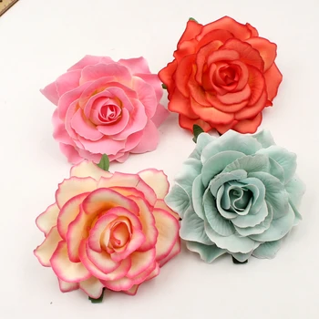 

20pcs/lot 10cm Big Silk Blooming Roses Artificial Flower Head For Wedding Decoration DIY Wreath Gift Scrapbooking Craft Flower
