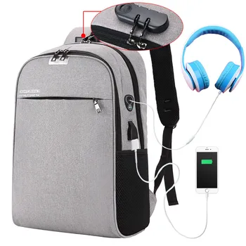 

USB Charging Laptop Backpack 15.6 inch Anti Theft Women Men School Bags For Teenage Girls College Nylon Travel Backpack