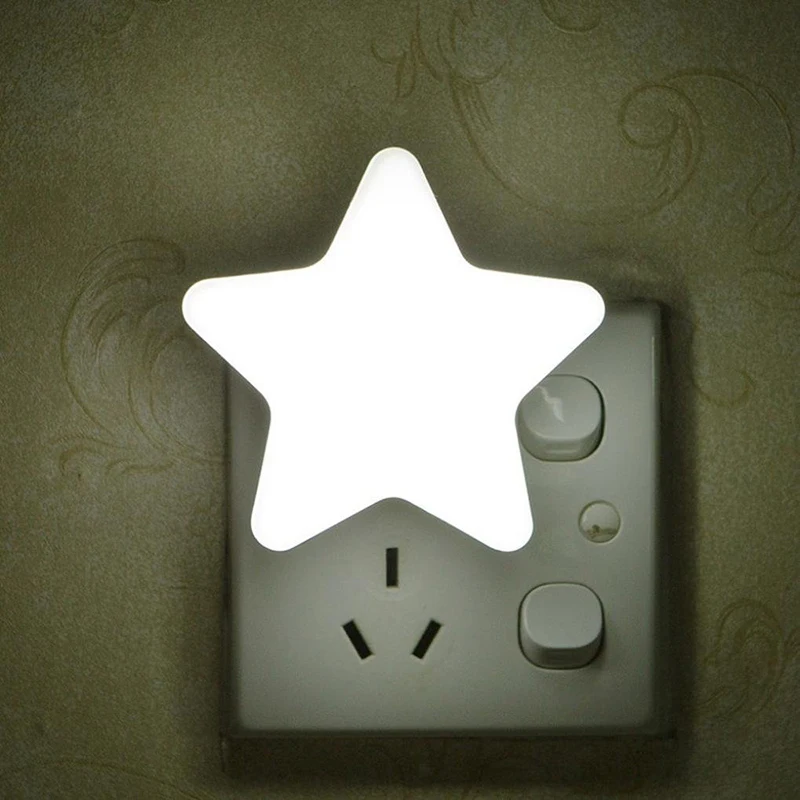 Light Sensor Control Mini Star LED Night EU US Plug Bedroom Bedside wall Lamp Children Baby kids Sleeping | Лампы и освещение