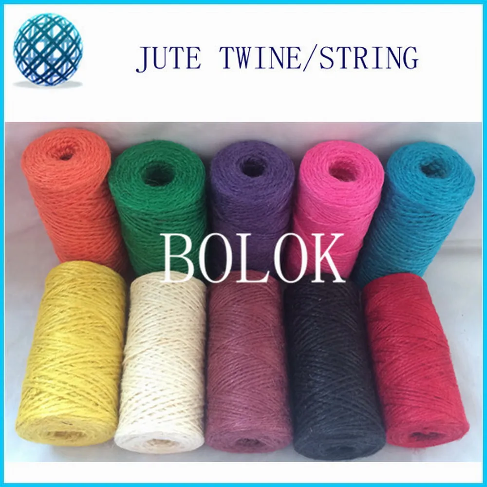 60pcs/lot Twisted Rope Fiber Jute Twine(2ply 1.5mm,100m/piece) Rope