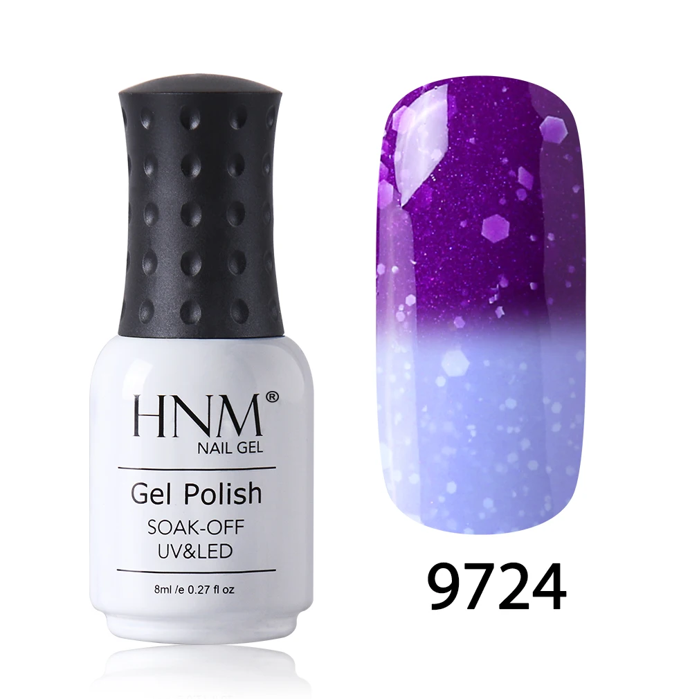 HNM 8 мл Снежинка Thremal УФ-гель для ногтей Полупостоянный светодиодный лак для ногтей Впитывается от изменения цвета Гибридный лак Эмаль - Цвет: 9724