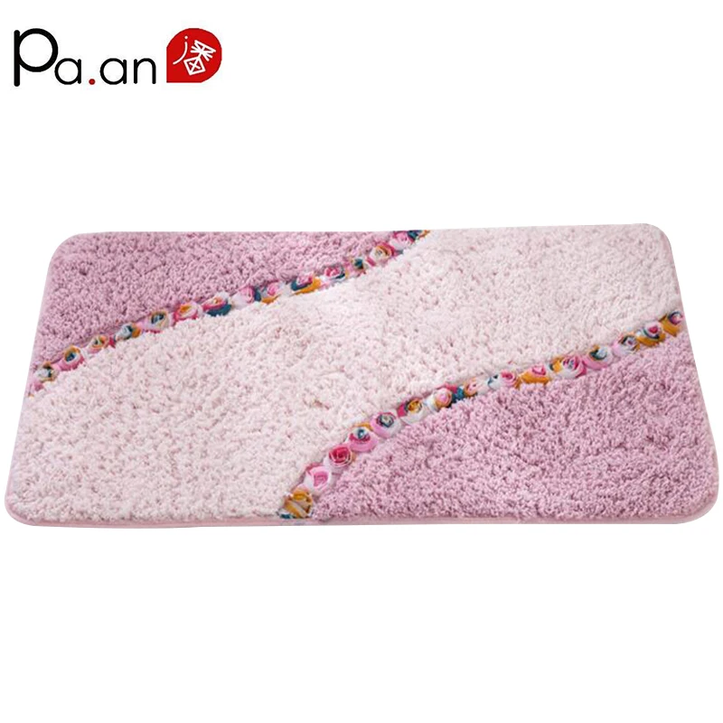 Microfiber Kitchen Rugs Promotion For Promotional Pink Microfiber Bathroom Mat Anti Slip Three Dimensional Rose Flower Floor Mats Kitchen Living Room Rug Carpet Past Style