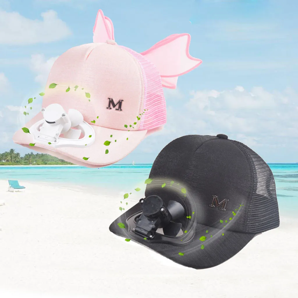 

Summer Casual Fan Cooling Baseball Cap Hat USB Charging Breathable Shade Sunscreen Hat W30614