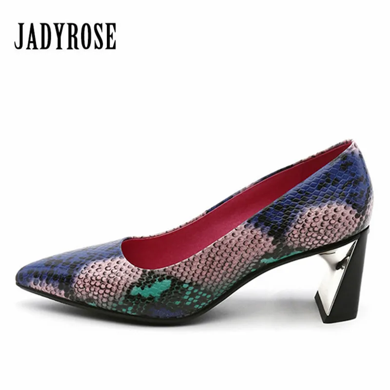 

Jady Rose Mixed Color Women Pumps Pointed Toe 6CM High Heels Slip On Prom Wedding Dress Shoes Woman Strange Heel Stiletto
