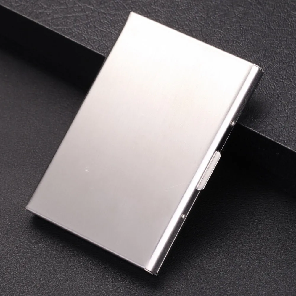 Творческая Визитная Карточка Чехол из нержавеющей стали стальная ручка крышка металлическая коробка кредитной Для мужчин