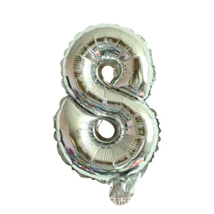 7 дюймов серебряные цифры Алфавит фольги Воздушные шары мини цифры буквы Воздушные шары Дети День рождения Свадебные украшения вечерние товары - Цвет: 8