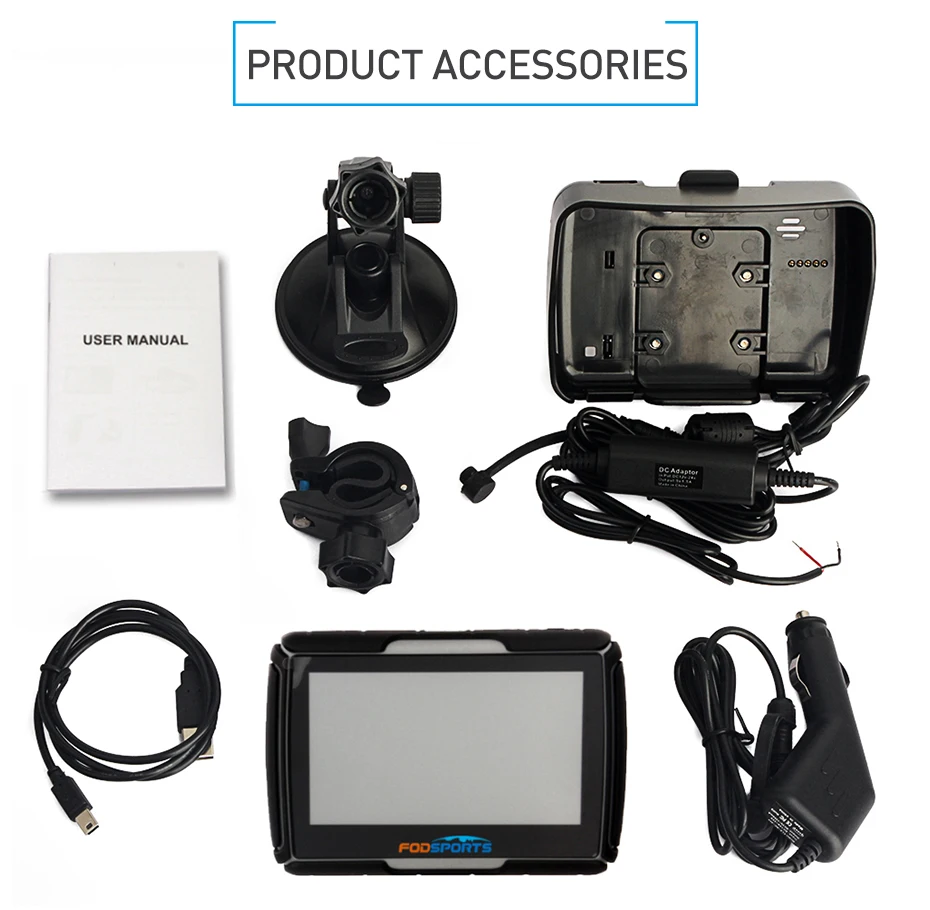 Водонепроницаемый GPS навигатор Fodsports 256 м 8 ГБ 4 3 дюйма Bluetooth|motorcycle gps|moto gps