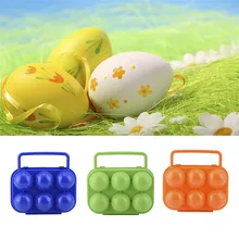 6 цветов, держатель для яиц, пластиковая переносная коробка для яиц, складная корзина в случайном порядке