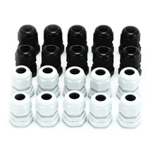 10 pièces/lot 5-10mm câbles IP68 étanche PG11 noir blanc plastique glandes connecteurs pour fixation câbles glandes connecteurs