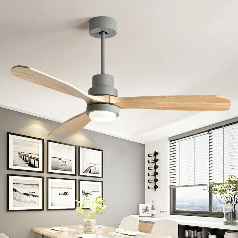 Vintage wooden ceiling fan light luxury home Wooden Ceiling Fans With Lights 42/52 Inch Blades Cooling Fan Remote Fan Lamp