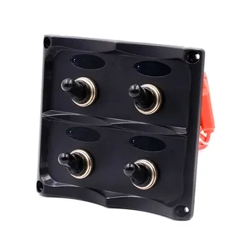 

Waterproof 4 Gang Toggle Switch Blue Light Combination Panel for Car Motocycle Ship M8617