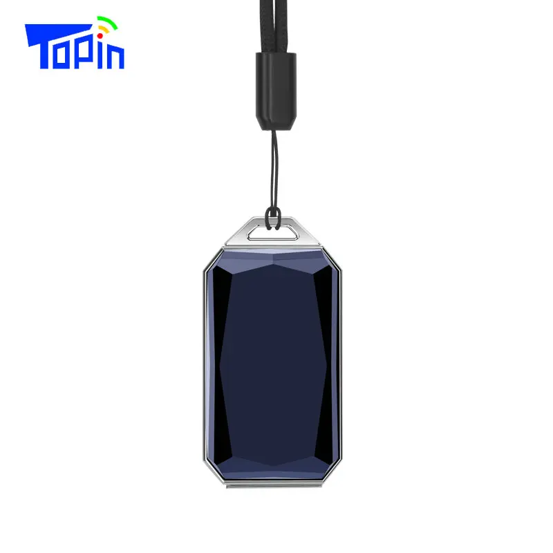 Новые продукты IP67 Водонепроницаемый модный драгоценный камень подвеска GSM A gps Wifi LBS SOS мини gps трекер локатор для детей студенческий автомобиль - Цвет: Navy Blue