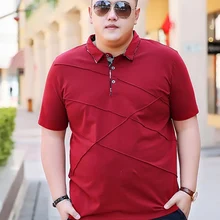 Мужская рубашка поло с коротким рукавом большого размера, мужская Свободная рубашка поло большого размера, летняя красная рубашка 7XL