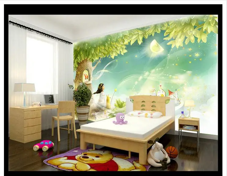 Custom Photo Wallpaper 3d Kids Wallpaper Children Room Big Tree Mural