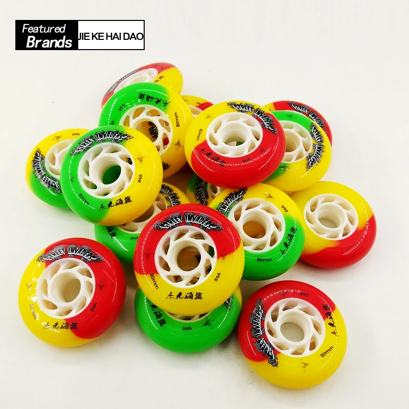 مضمنة سرعة التزلج الأحذية عجلات أطفال/بالغين استبدال عجلات 72 ملليمتر 76 ملليمتر 80 ملليمتر المهنية الرول الزلاجات عجلات