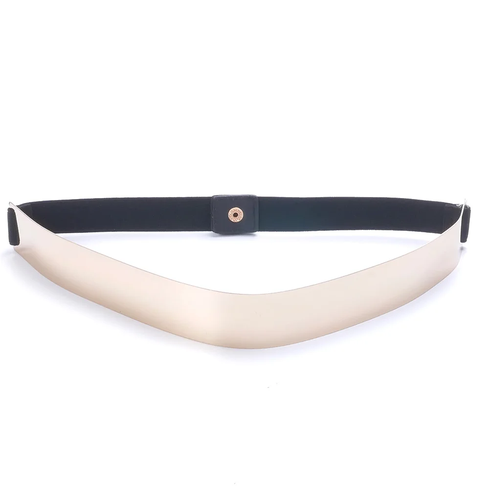 Women/'s Waist Band Elastic Metal Waist Belt Gold Plate Wide Belt