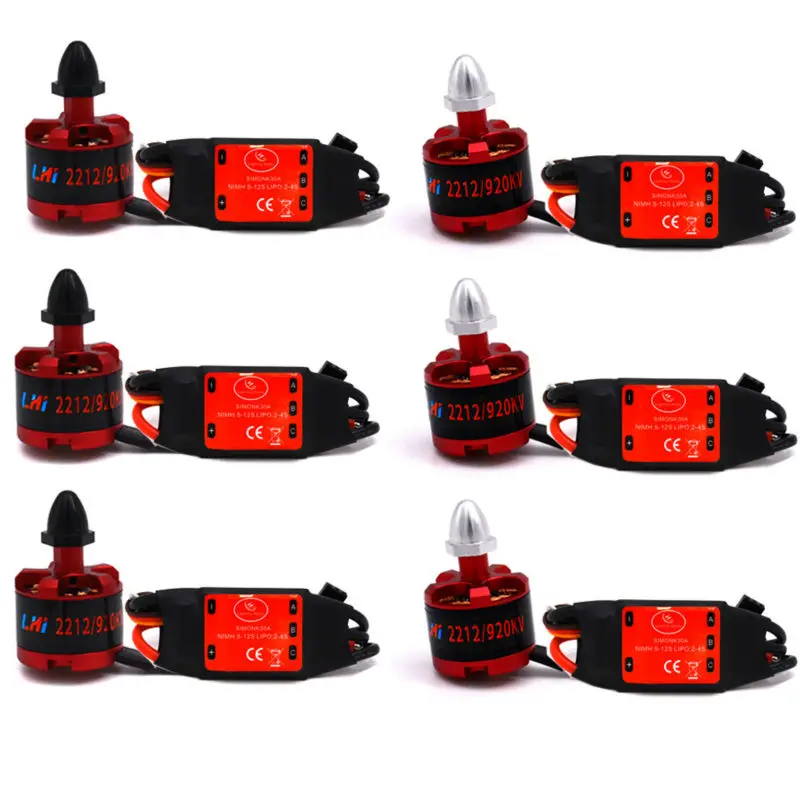 

6x 2212 920KV Brushless Motor + 6x 30A SimonK ESC Quad Multirotor X525 F450