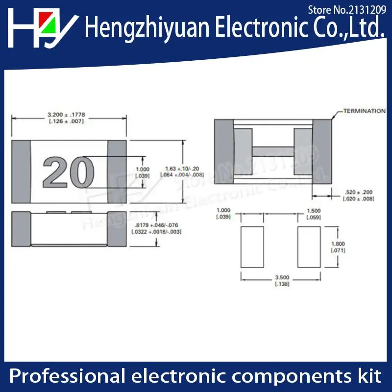 One-Time Positive Disconnect SMD Restore Fuse 1206 3216 10A Fast-Acting Ceramic Surface Mount Fuse 0501010.MR CC12H10A CC12H15A