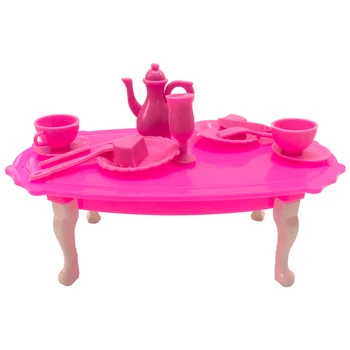 

NK One Set Doll Accessories Baby Toys Dinner Table With Food And Cup For Barbie Doll Accessory Furniture Baby Toys DZ