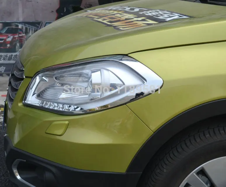 For Suzuki S Cross 2014 2015 2016 ABS Chrome Headlight Lamp Cover Trim