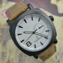 Nouveau mode de luxe marque militaire bracelet en cuir bonne qualité mouvement quartz montre-bracelet montre-bracelet heures hommes montres