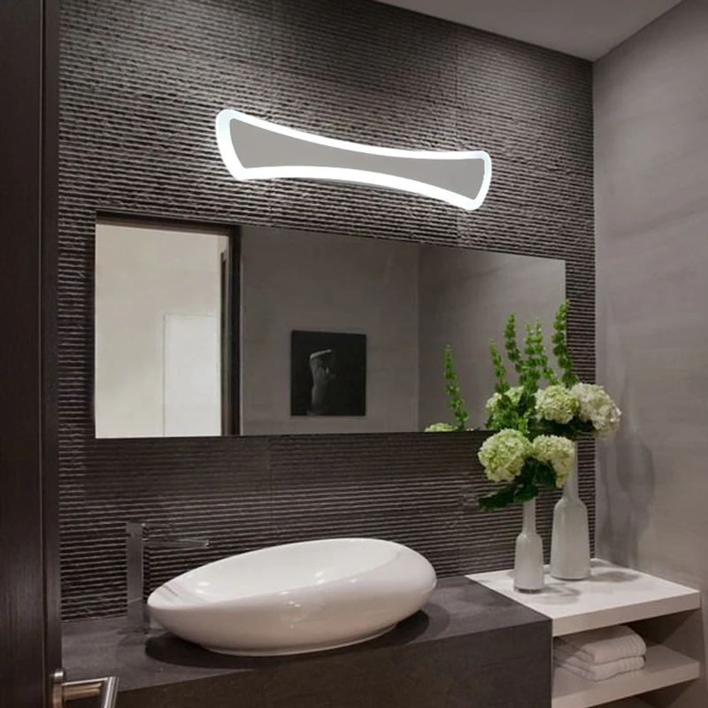 Современные Простые светодиоды для зеркал 40-120 см длинные настенные лампы для ванной спальни алюминиевые настенные бра лампы 110-220 В