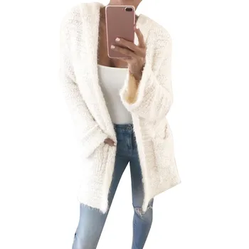 

#4 LNCDIS 2018 NEW HOT Fashion Ladies Womens Coat Hooded Knit Cardigan Pocket Long Sleeve Casual Loose Warm Outwear Free ship