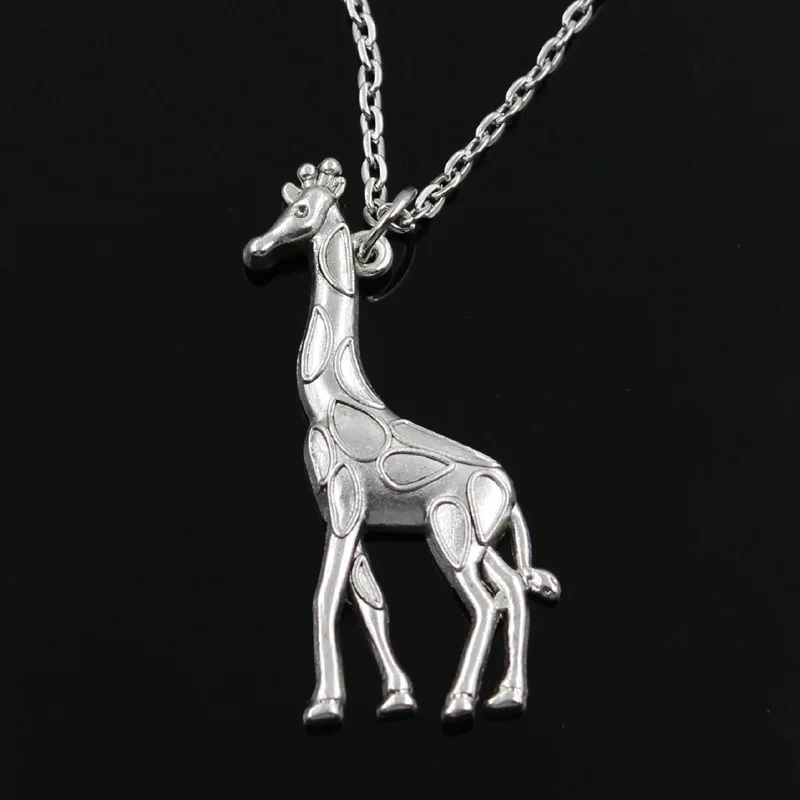 New Fashion Giraffe Deer Pendants Round Cross Chain Short Long Mens Womens Silver Color Necklace Jewelry Gift