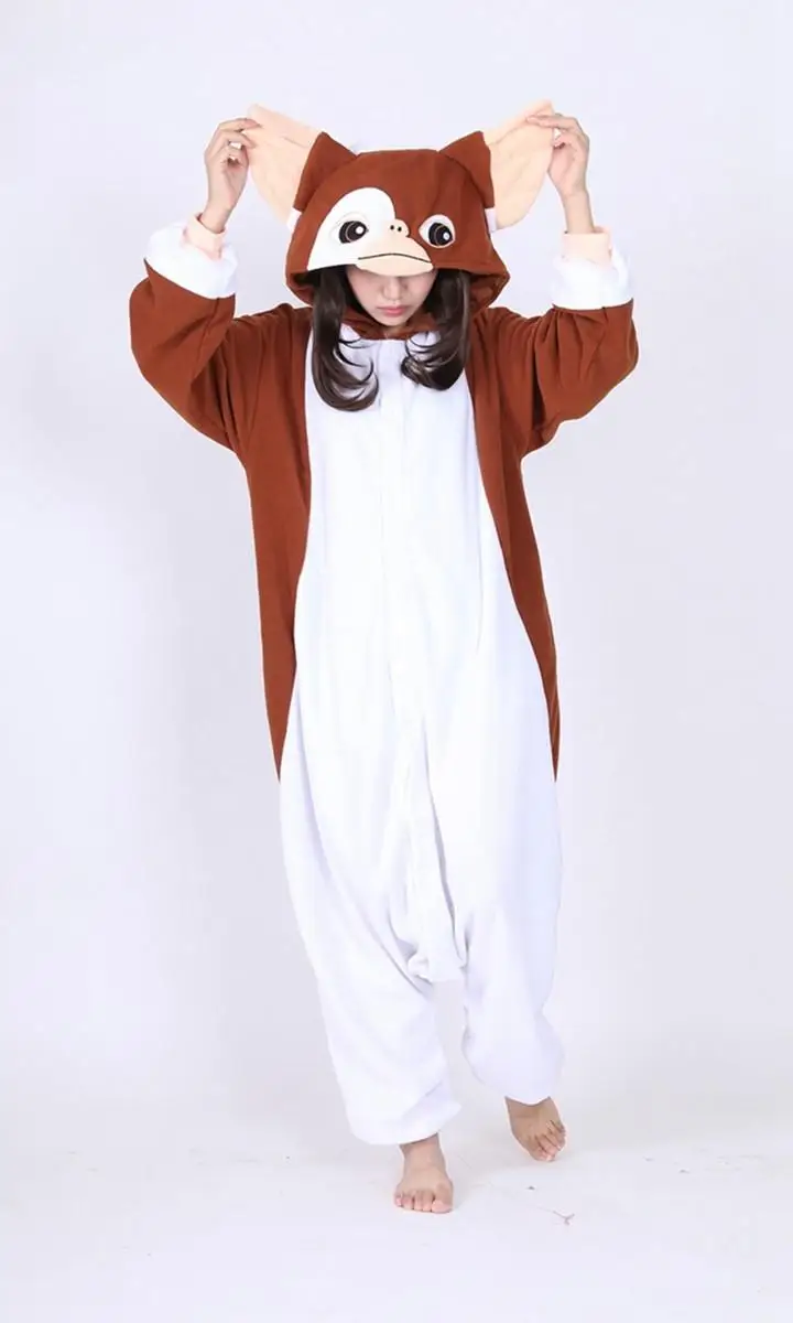 2017 New Kawaii Brown Gremlins Gizmo Cosplay Costume Onesies